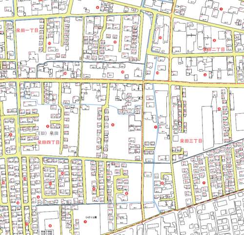 岡山県岡山市南区住居表示住所変更の区域図２