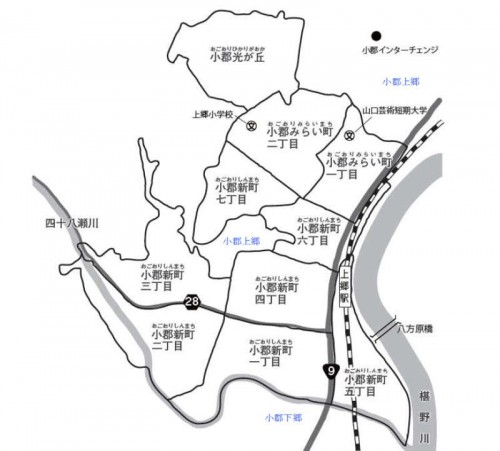 201302山口県山口市住居表示住所変更の区域図１