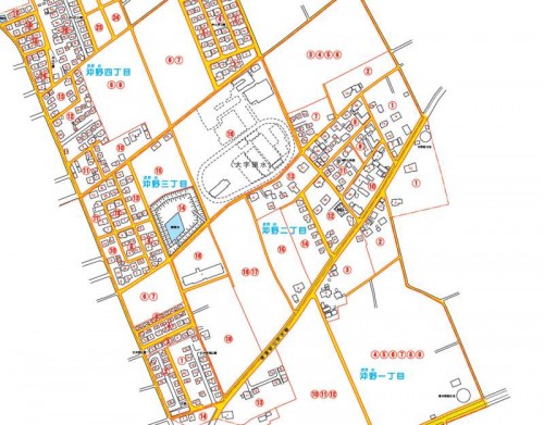 2013年03月熊本県菊池郡菊陽町住居表示住所変更の区域図