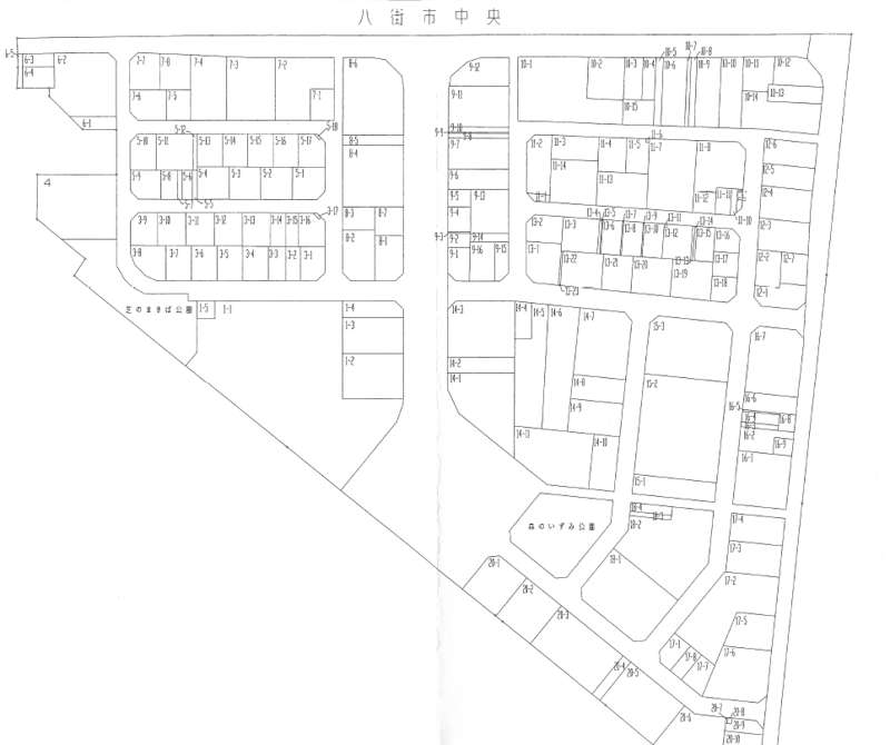 201303千葉県八街市区画整理住所変更の区域図