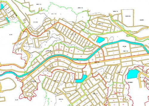 2013年2月鹿児島県鹿児島市住居表示住所変更の区域図１