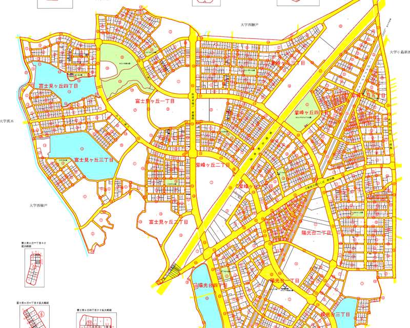 茨城県つくばみらい市区画整理住所変更の区域図２