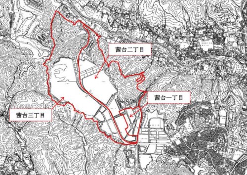 埼玉県飯能市区画整理事業住所変更の区域図１