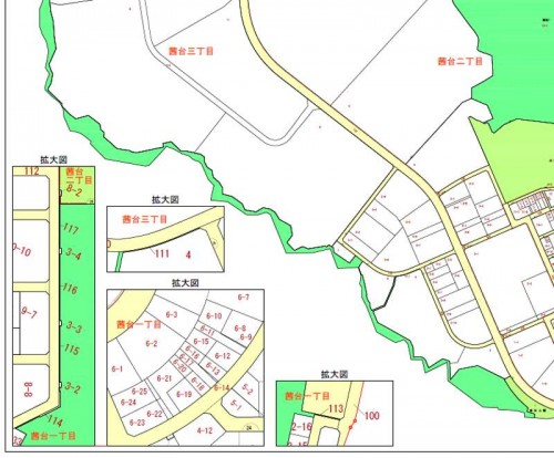 埼玉県飯能市区画整理事業住所変更の区域図２