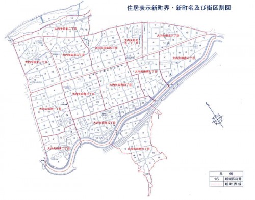 山口市住居表示住所変更201402の区域図