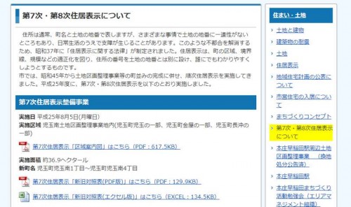 201308埼玉県本庄市住居表示住所変更の案内