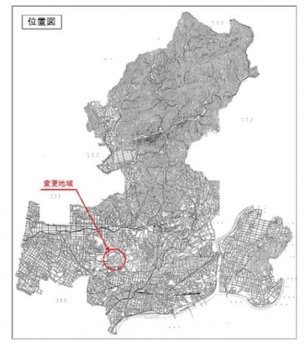 岐阜県美濃加茂市住所変更区画整理　位置図