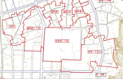 新潟県十日町市2013年11月18日地籍調査による地番整理住所変更区域図他１