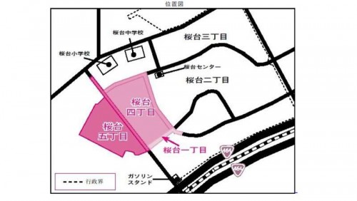 千葉県白井市2014年1月16日住居表示住所変更区域図