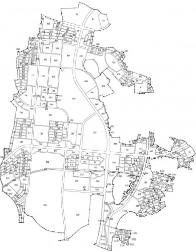 茨城県つくば市2014年6月28日区画整理事業住所変更街区図