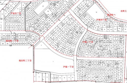 石川県金沢市2014年6月28日区画整理事業住所変更区域図他１