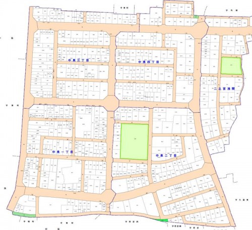 静岡県磐田市2014年6月28日区画整理事業住所変更区域図他１