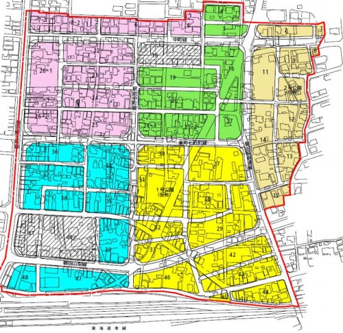 静岡県磐田市2014年6月28日区画整理事業住所変更区域図他２