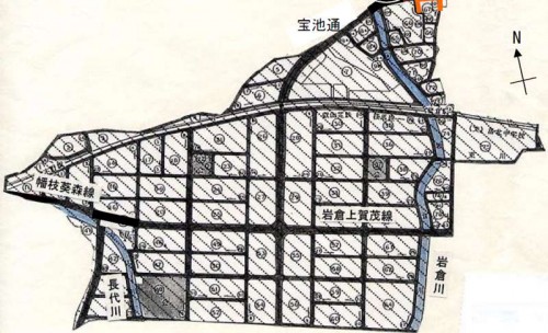 京都府京都市左京区2014年8月23日区画整理事業住所変更区域図他１