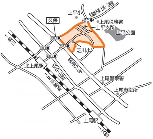 埼玉県上尾市2014年11月1日区画整理事業住所変更区域図他１