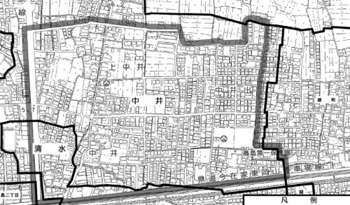 岡山県岡山市中区2015年1月31日住居表示住所変更区域図他１