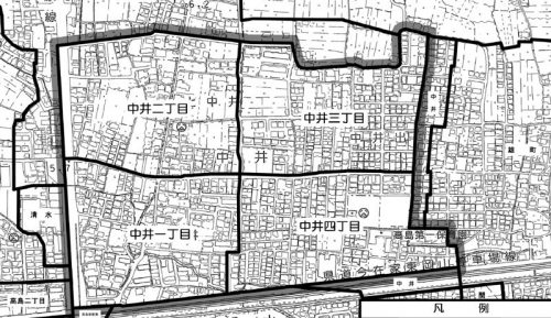 岡山県岡山市中区2015年1月31日住居表示住所変更区域図他2