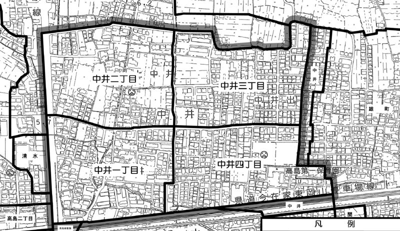 岡山県岡山市中区2015年1月31日住居表示住所変更区域図他2
