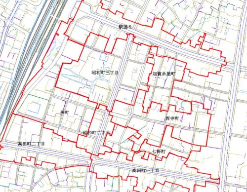 新潟県十日町市2014年11月17日地籍調査による地番整理住所変更区域図他１