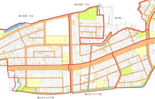 石川県金沢市2015年1月17日区画整理事業住所変更区域図他１