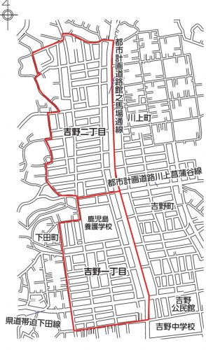 鹿児島県鹿児島市2015年2月2日住居表示住所変更区域図他１