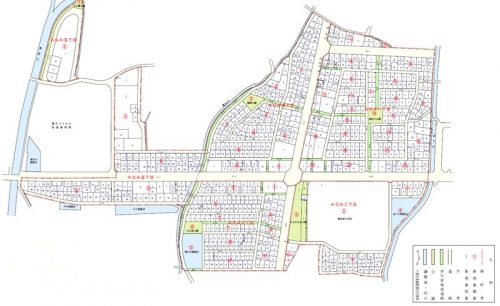 神奈川県足柄上郡開成町2015年5月2日区画整理事業住所変更区域図他3