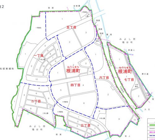 愛知県みよし市2015年5月16日区画整理事業住所変更区域図他１