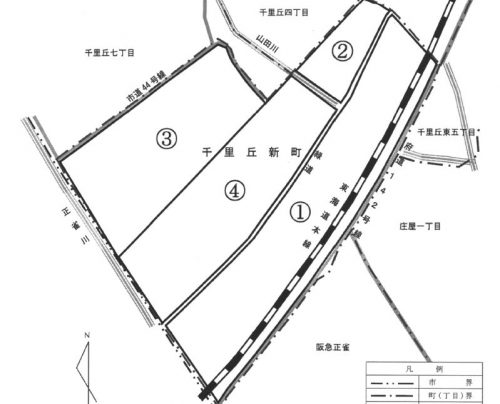 大阪府摂津市2015年4月1日住居表示住所変更区域図他１