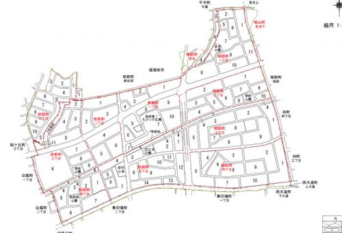 愛知県尾張旭市2015年11月21日区画整理事業住所変更区域図他１