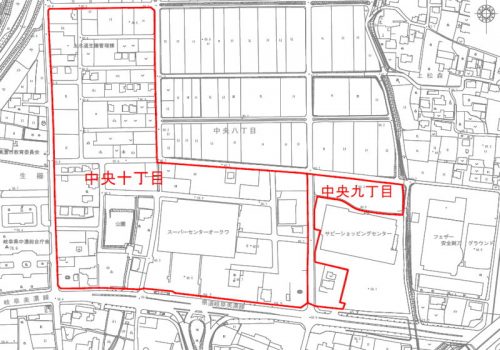 岐阜県美濃市2016年1月30日区画整理事業住所変更区域図他１