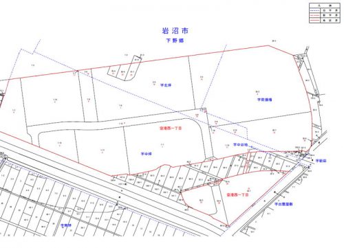 宮城県岩沼市2016年9月1日字の区域及び名称変更住所変更区域図他１