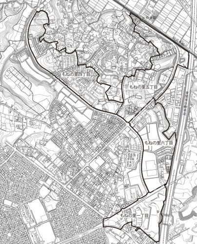 千葉県四街道市2016年10月1日住居表示住所変更区域図他１