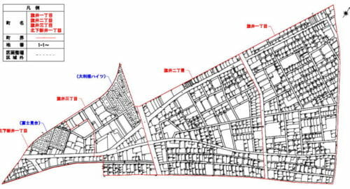 埼玉県加須市2016年12月17日区画整理事業住所変更区域図他１