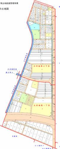 石川県金沢市2017年1月21日区画整理事業住所変更区域図他１