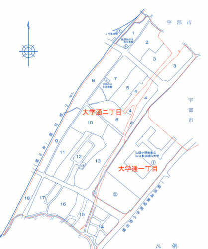 山口県山陽小野田市2017年2月25日住居表示住所変更区域図他１