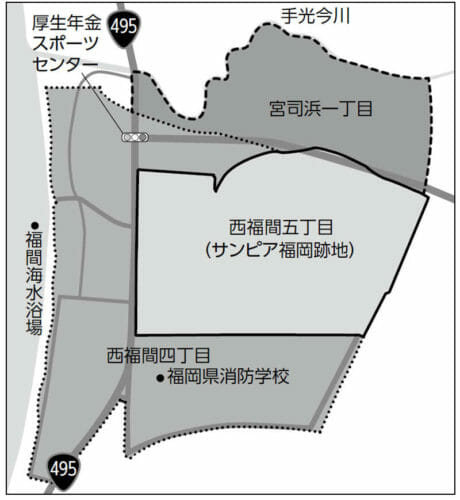 福岡県福津市2017年2月1日住居表示住所変更区域図他１