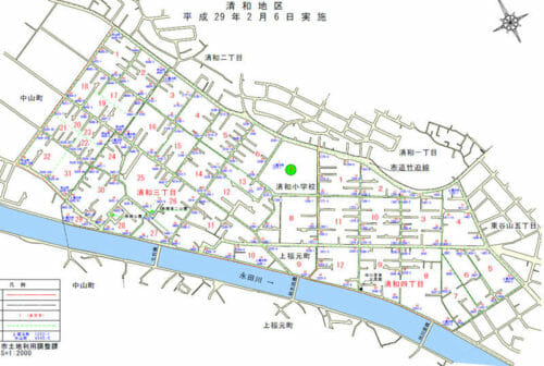 鹿児島県鹿児島市2017年2月6日住居表示住所変更区域図他１