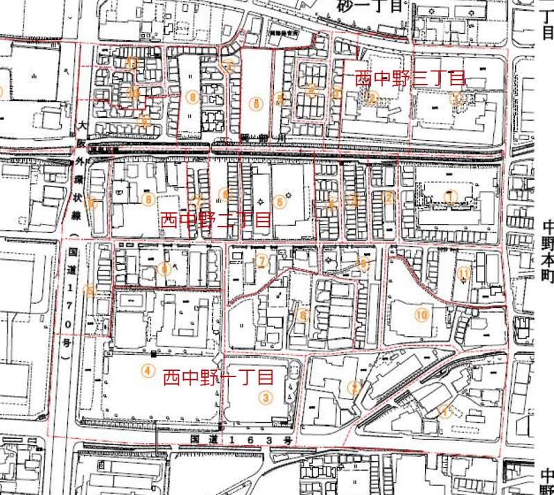 大阪府四條畷市2017年11月13日住居表示住所変更区域図他１