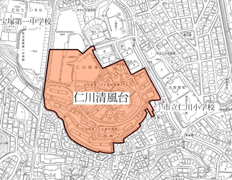 兵庫県宝塚市2017年12月1日住居表示住所変更区域図他１