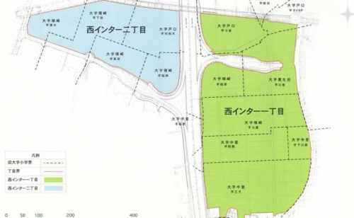 埼玉県坂戸市2017年12月23日区画整理事業住所変更区域図他１