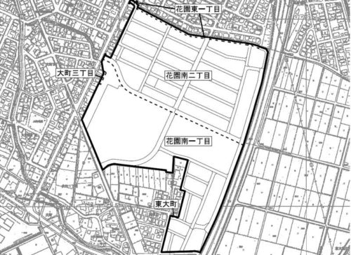 新潟県長岡市2018年2月24日区画整理事業住所変更区域図他１