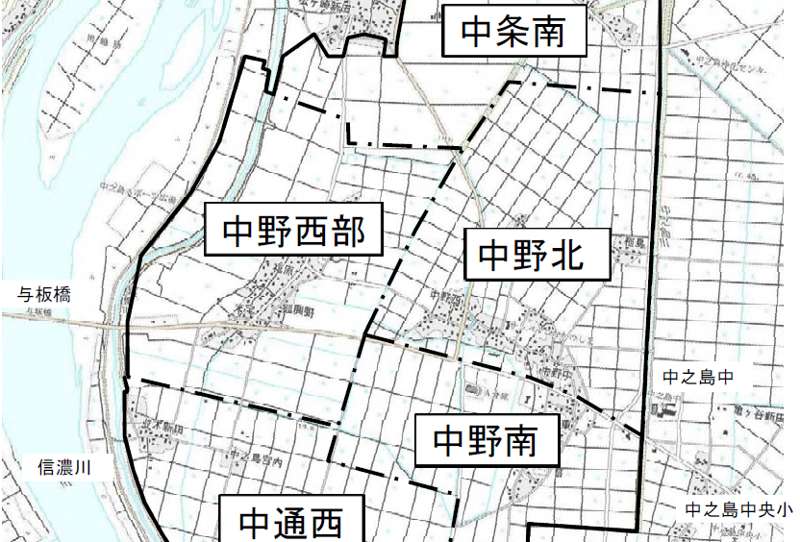 新潟県長岡市2018年3月20日県営ほ場整備事業住所変更区域図他１