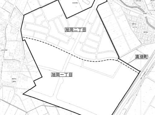 新潟県長岡市2018年4月28日区画整理事業住所変更区域図他１