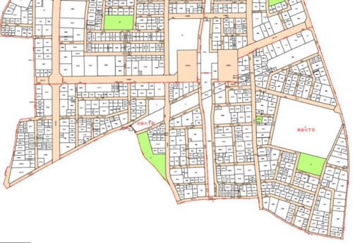 神奈川県大和市2018年6月30日区画整理事業住所変更区域図他１