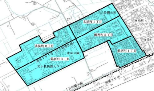 北海道苫小牧市2018年10月1日住居表示住所変更区域図他１