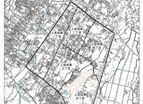 山梨県富士吉田市2018年10月29日住居表示住所変更区域図他１