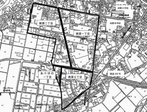 宮崎県宮崎市2018年10月15日区画整理事業住所変更区域図他１