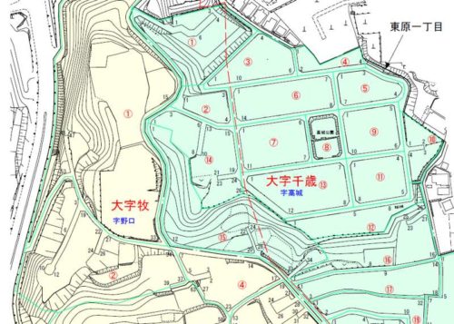 大分県大分市2018年11月23日住居表示住所変更区域図他１