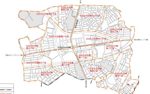 千葉県流山市2019年5月11日区画整理事業住所変更区域図他１