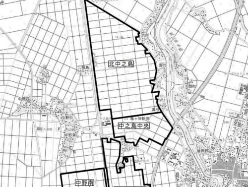 新潟県長岡市2019年3月2日県営ほ場整備事業住所変更区域図他１